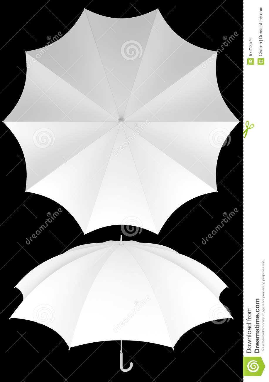 10 Rib Blank Umbrella Template Isolated Stock Photo With Blank Umbrella Template