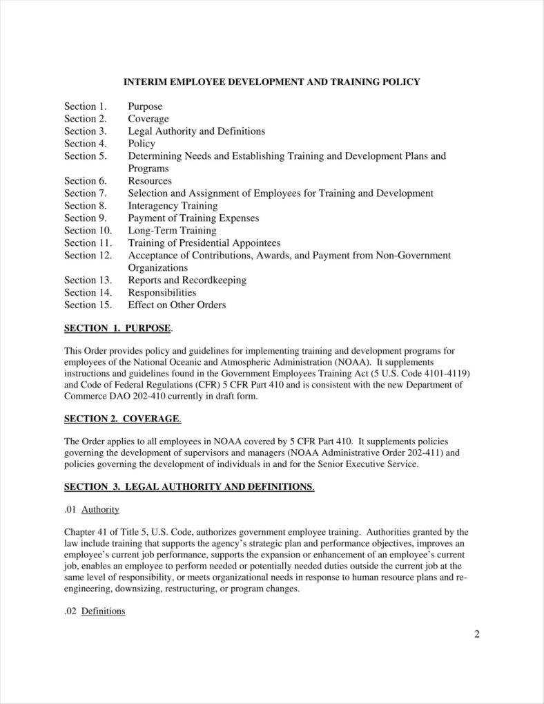 10+ Training Policy Templates Free Pdf Format Download For Training Documentation Template Word