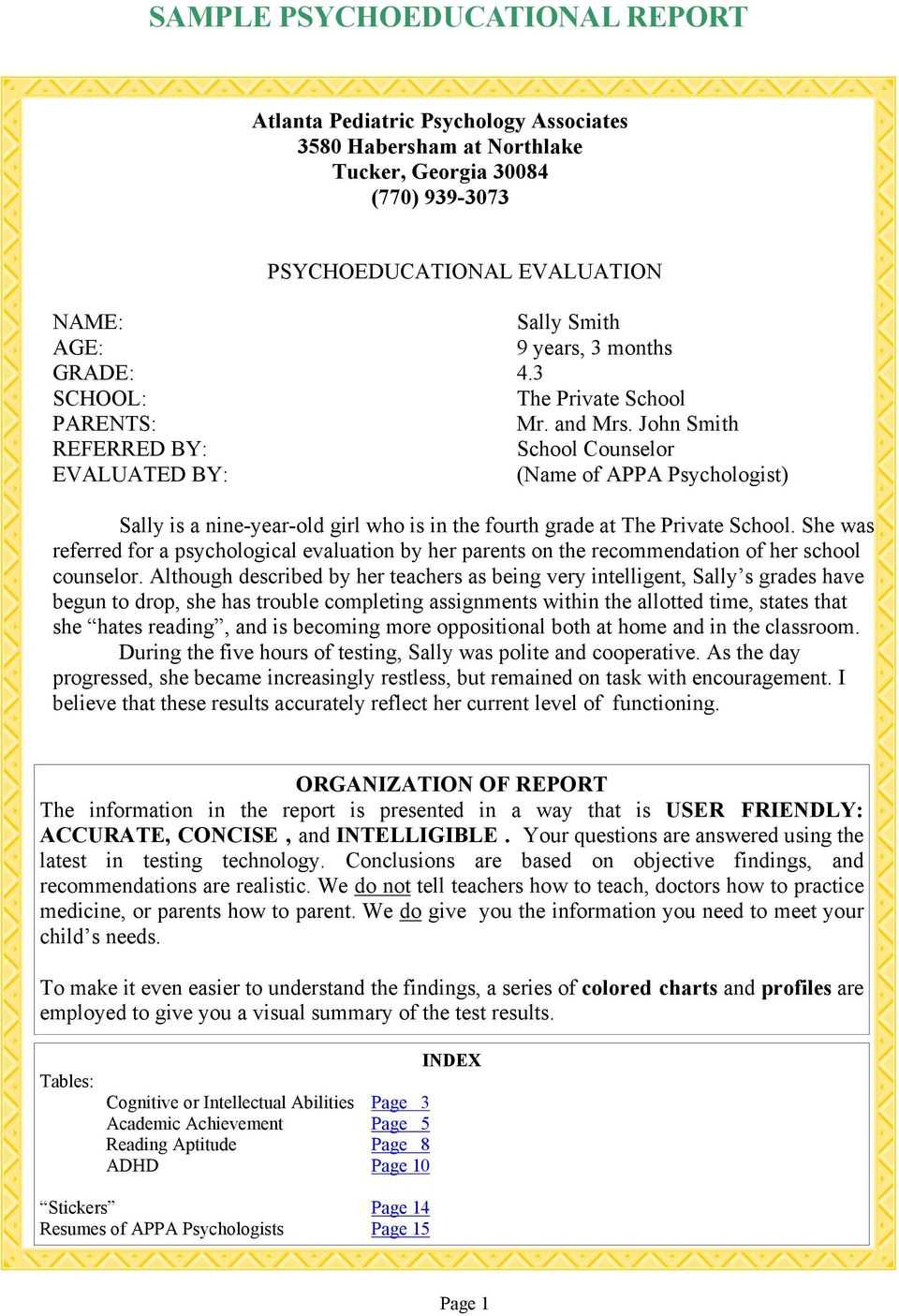 12 Psychological Assessment Report Example | Radaircars Pertaining To School Psychologist Report Template