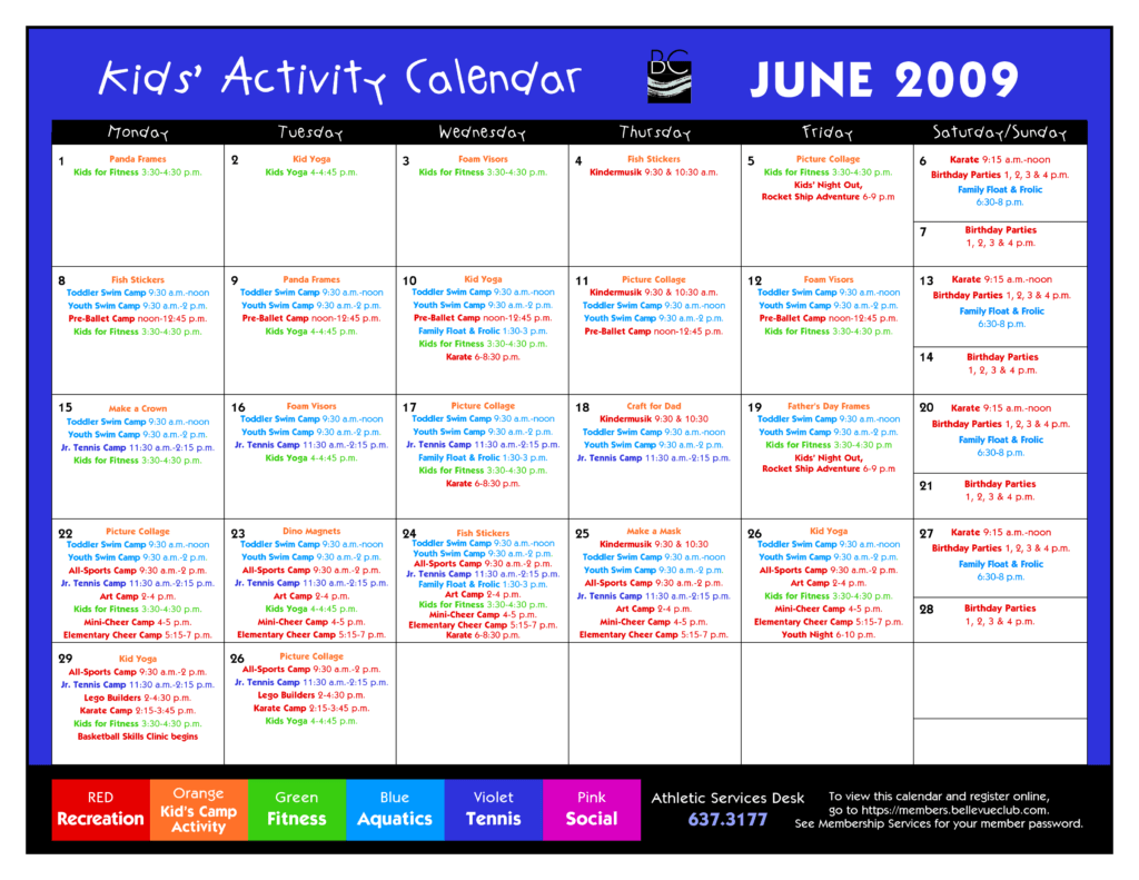 Blank Activity Calendar Template Great Cretive Templates