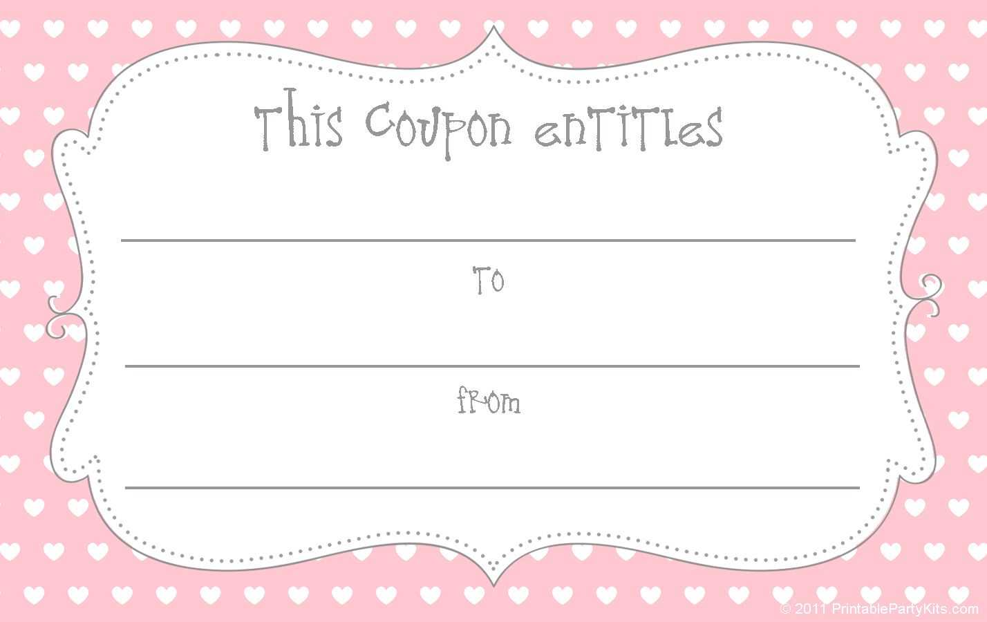 15 Sets Of Free Printable Love Coupons And Templates Inside Coupon Book Template Word