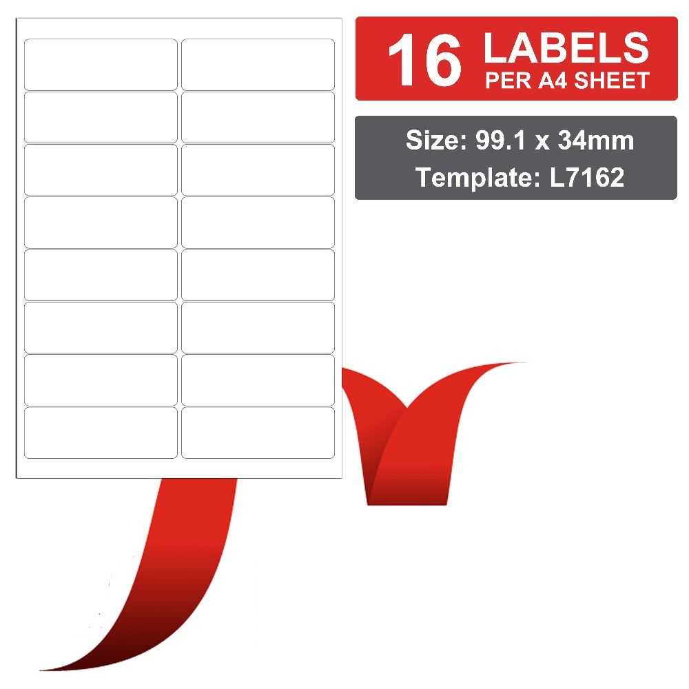 16 Labels Per A4 Sheet 99.1 X 34Mm – 100 Sheets Office Mailing Labels |  Inkmasters Pertaining To Word Label Template 16 Per Sheet A4