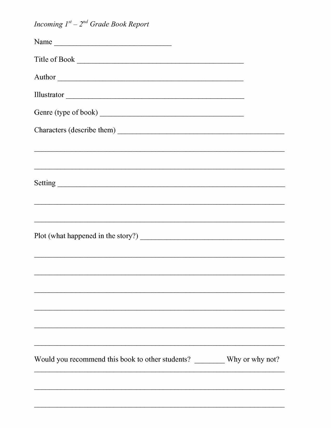 1St Grade Book Report Worksheets | Printable Worksheets And Regarding First Grade Book Report Template