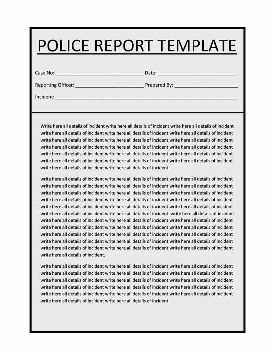 20+ Police Report Template & Examples [Fake / Real] ᐅ With Regard To Crime Scene Report Template