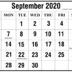 2020 Blank September Printable Calendar Template [Pdf Regarding Blank Table Of Contents Template Pdf