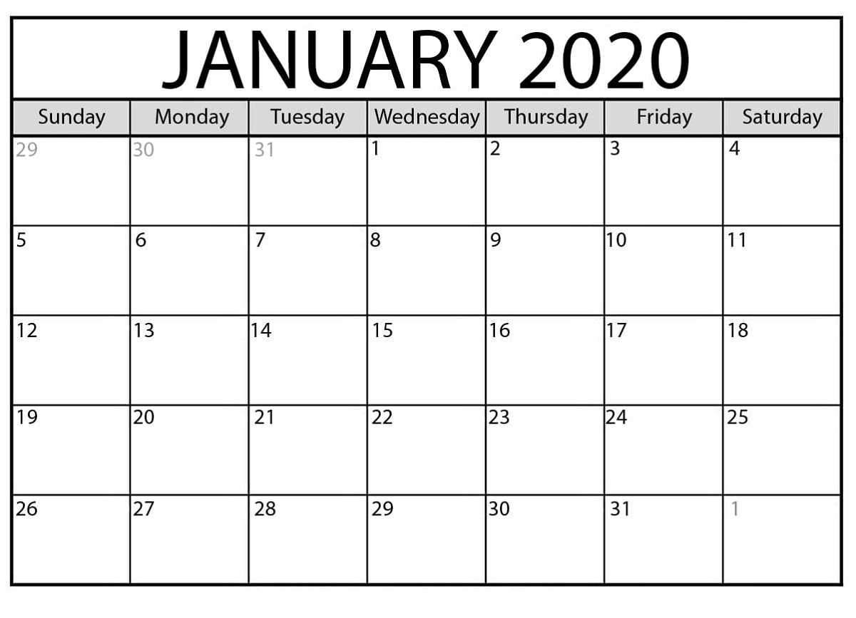 2020 Calendar Template For Kids Big Fonts | Calendar Shelter Throughout Blank Calendar Template For Kids