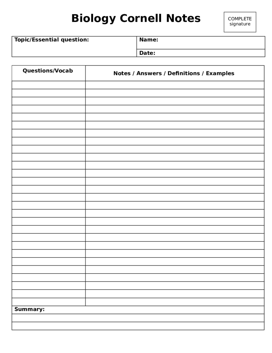 2020 Cornell Notes Template – Fillable, Printable Pdf Throughout Cornell Note Template Word