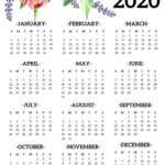 2020 Year At A Glance Printable Calendar – Calep.midnightpig.co Intended For Month At A Glance Blank Calendar Template