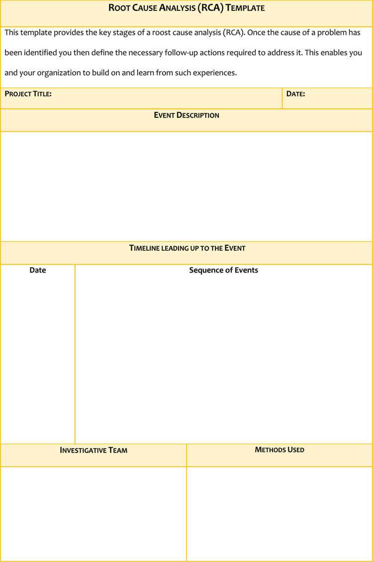 24+ Root Cause Analysis Templates (Word, Excel, Powerpoint For Failure Analysis Report Template