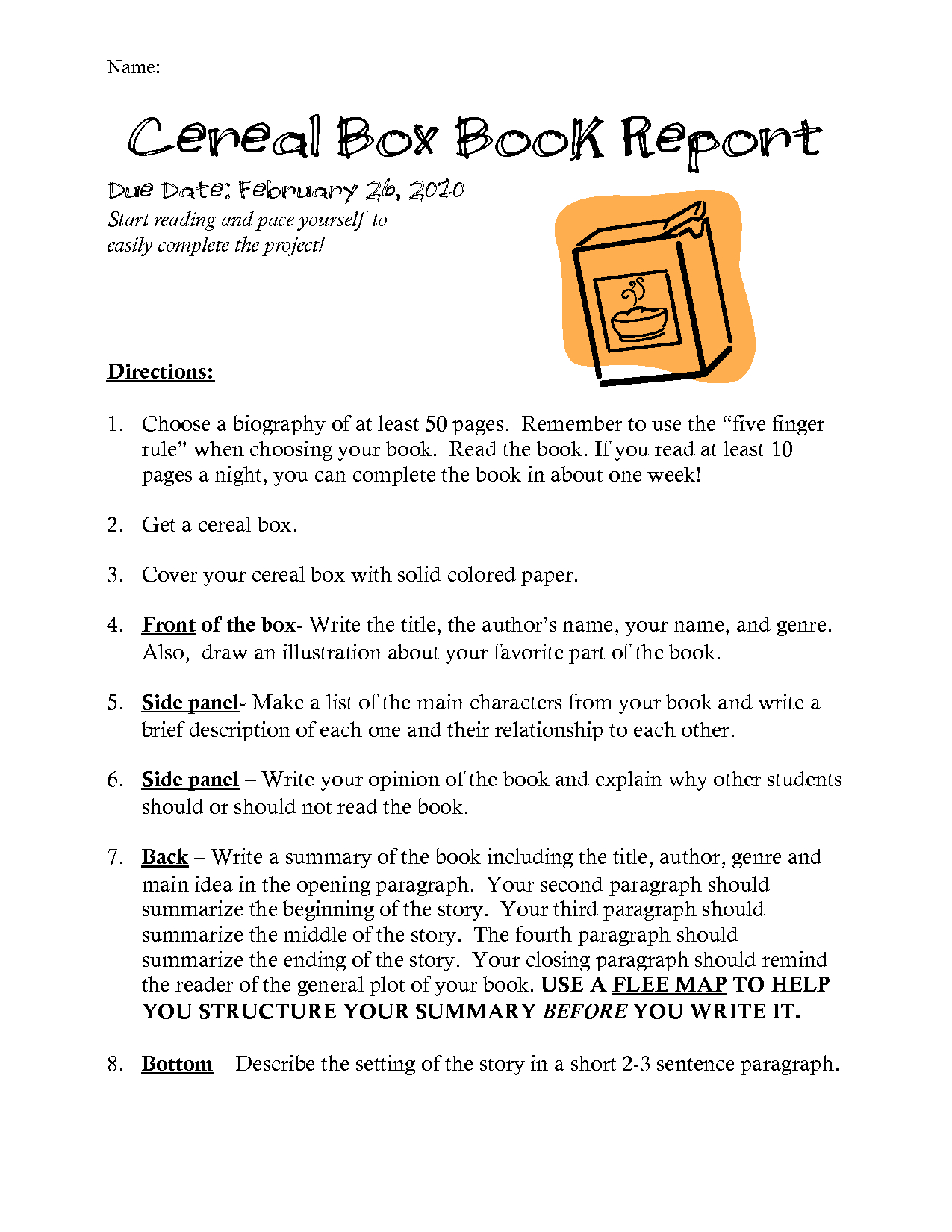 270 Pizza Book Report Template | Wiring Library Throughout Cereal Box Book Report Template