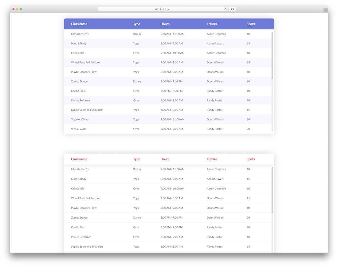 30 Simple Css3 & Html Table Templates And Examples 2020 Throughout Html Report Template Download