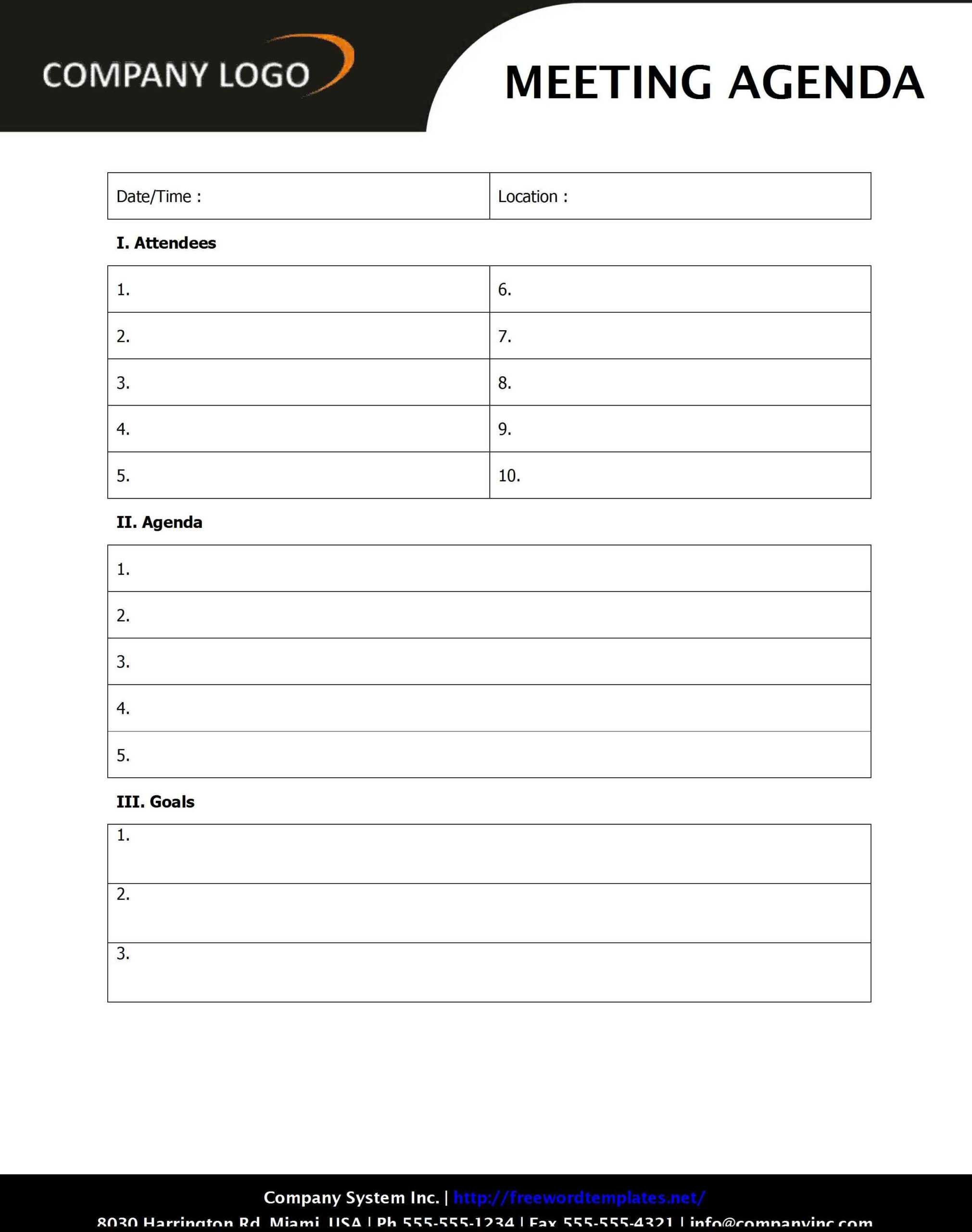 37 Printable Conference Agenda Template Word Templates Throughout Free Meeting Agenda Templates For Word