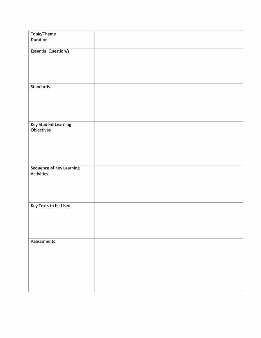 39 Best Unit Plan Templates [Word, Pdf] ᐅ Templatelab In Making Words Template