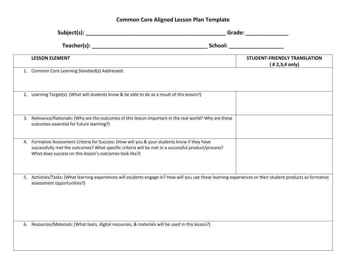39 Free Lesson Plan Templates (Ms Word And Pdfs) Pertaining To Blank Unit Lesson Plan Template