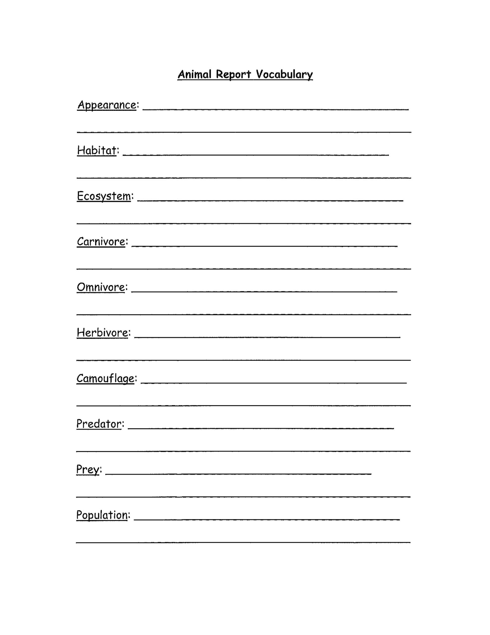 3Rd Grade Animal Report Template Free Download Within Animal Report Template