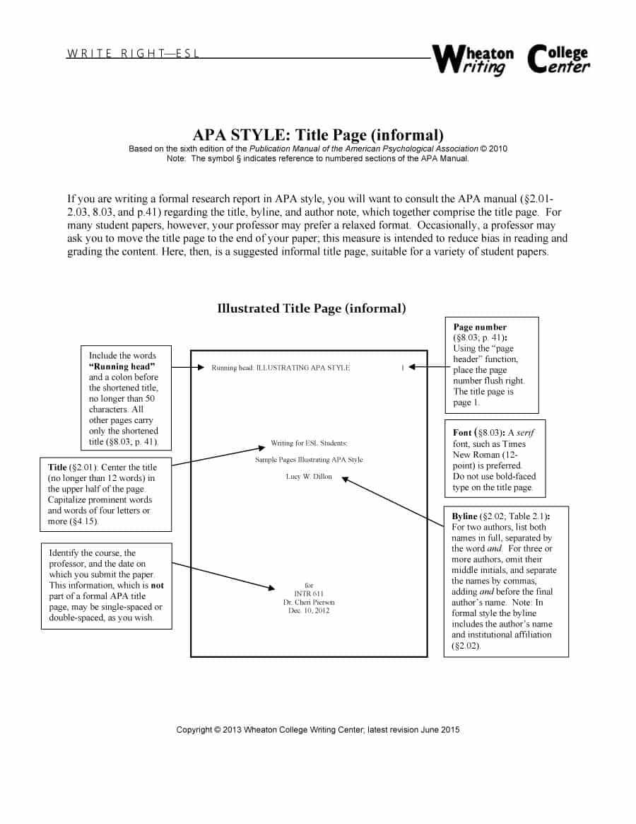 40+ Apa Format / Style Templates (In Word & Pdf) ᐅ Templatelab With Apa Template For Word 2010