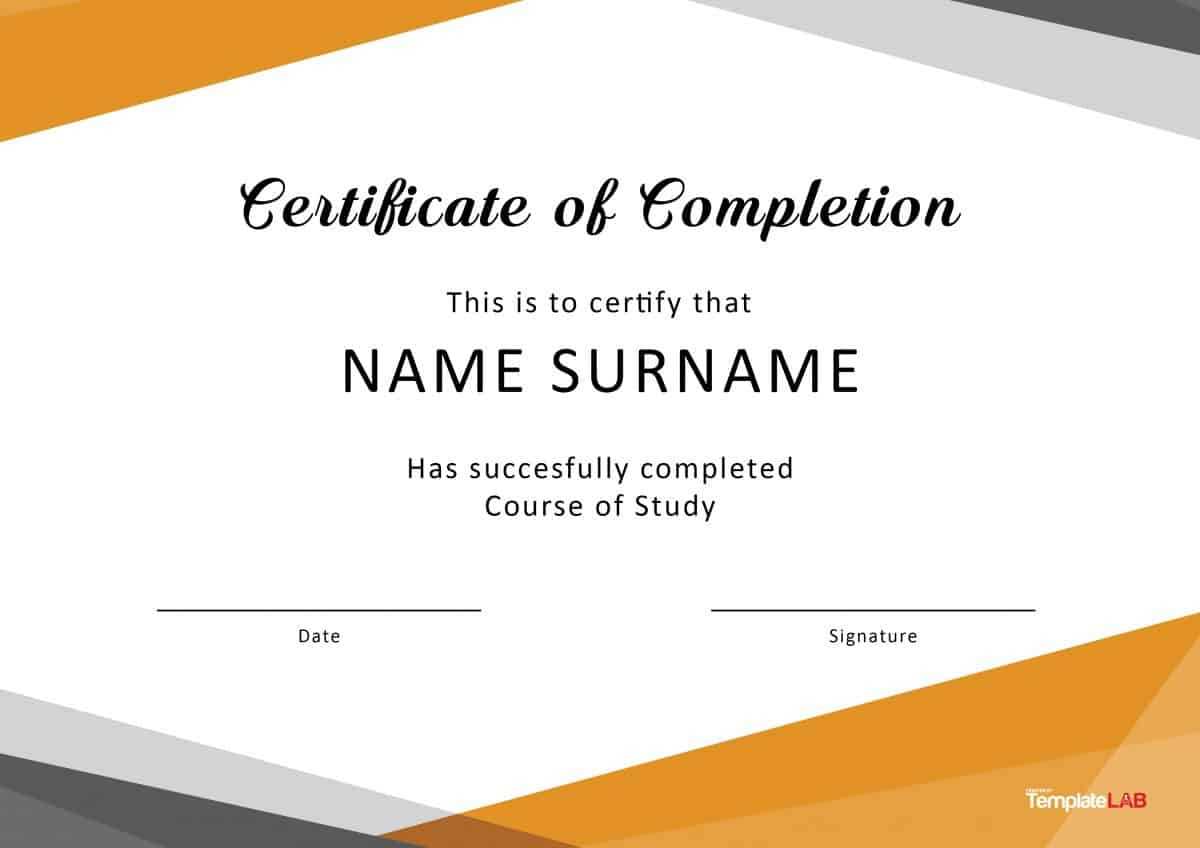 40 Fantastic Certificate Of Completion Templates [Word Intended For Blank Certificate Of Achievement Template