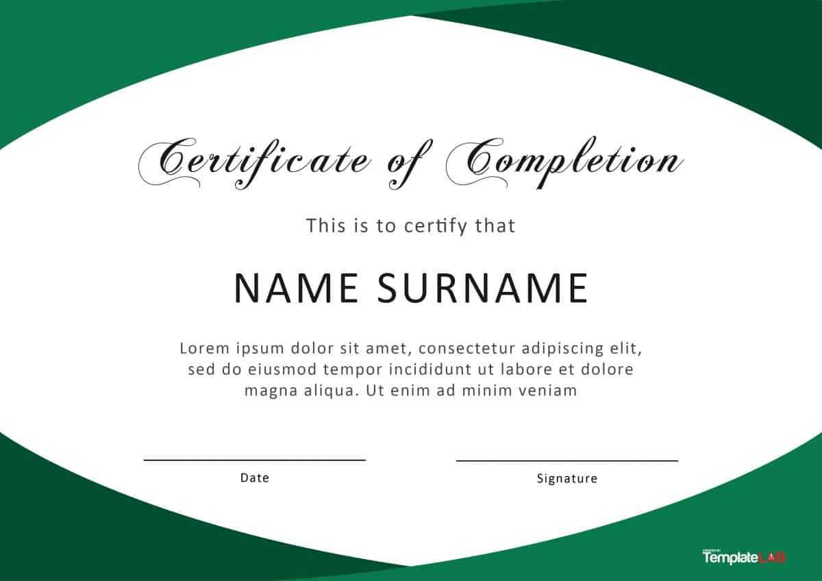 40 Fantastic Certificate Of Completion Templates [Word With Regard To Training Certificate Template Word Format