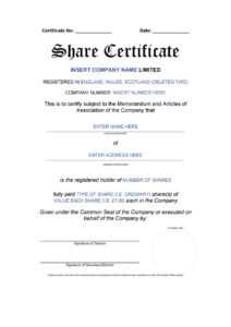 40+ Free Stock Certificate Templates (Word, Pdf) ᐅ Templatelab intended for Blank Share Certificate Template Free