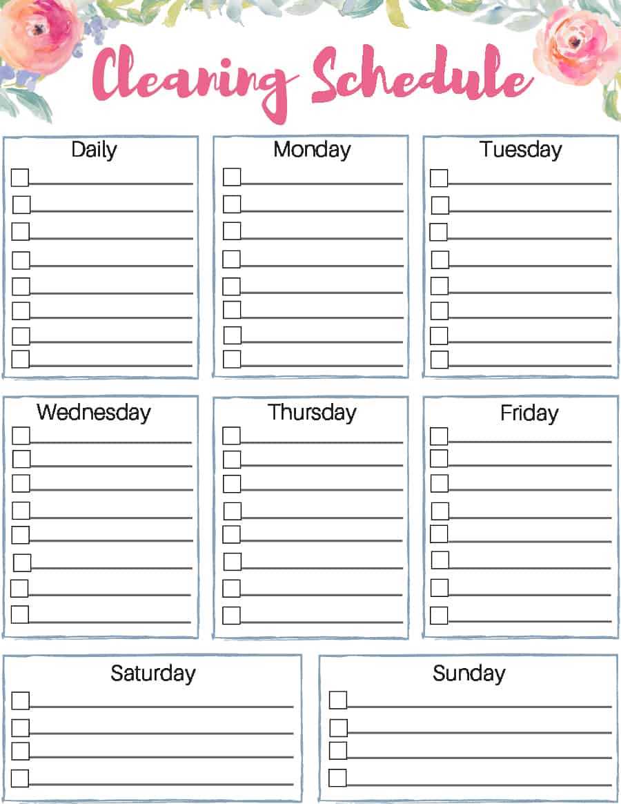 40 Printable House Cleaning Checklist Templates ᐅ Templatelab Within Blank Cleaning Schedule Template