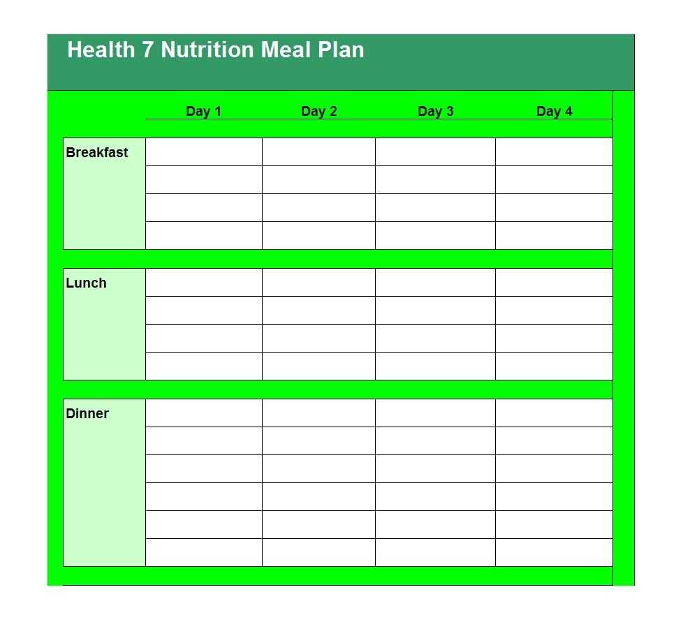 40+ Weekly Meal Planning Templates ᐅ Templatelab Inside Meal Plan Template Word