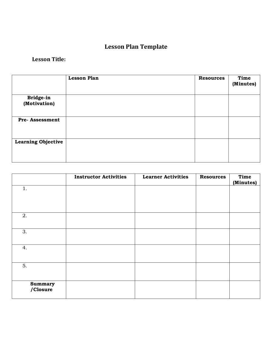 44 Free Lesson Plan Templates [Common Core, Preschool, Weekly] Regarding Blank Preschool Lesson Plan Template