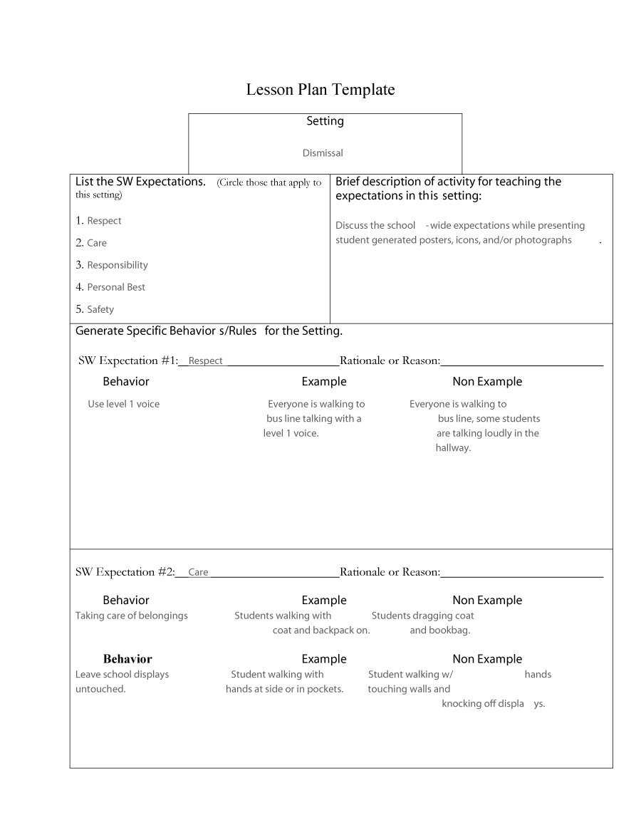 44 Free Lesson Plan Templates [Common Core, Preschool, Weekly] With Regard To Blank Preschool Lesson Plan Template