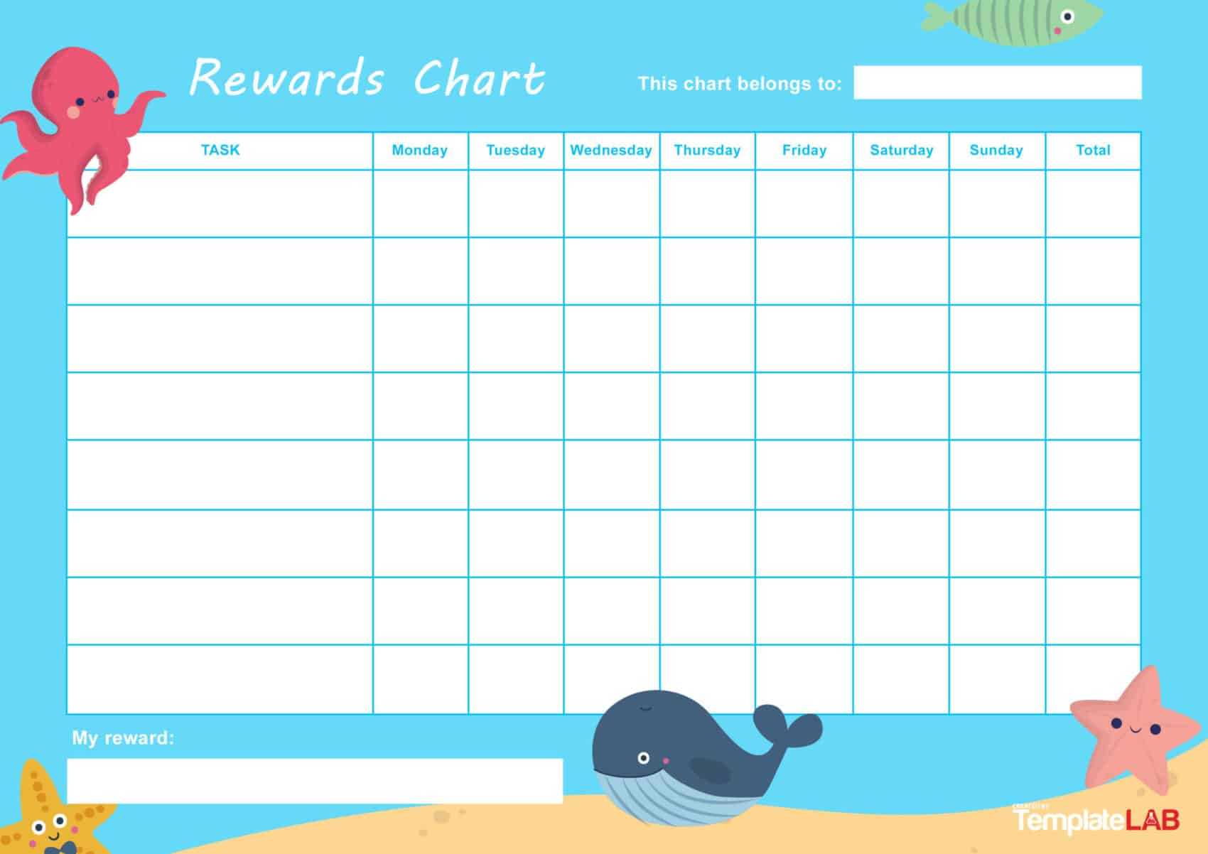 44 Printable Reward Charts For Kids (Pdf, Excel & Word) Throughout Blank Reward Chart Template