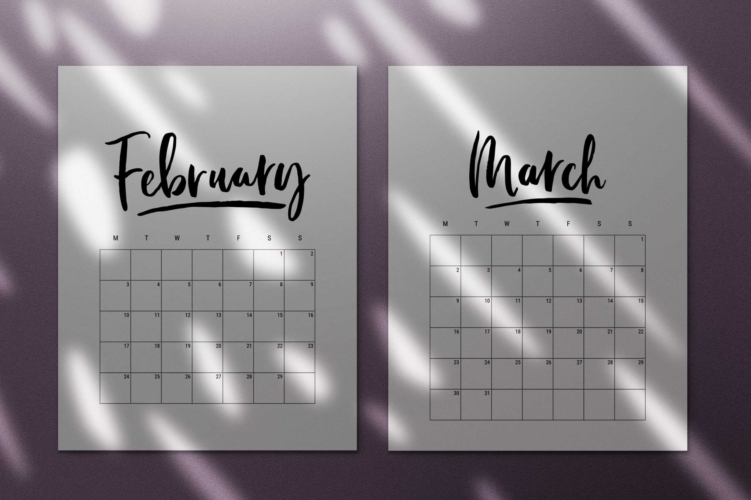 45 Best Printable Calendars 2020 (Both Free And Premium) Intended For Blank Word Wall Template Free