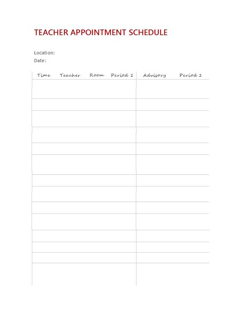 45 Printable Appointment Schedule Templates [& Appointment Inside Appointment Sheet Template Word