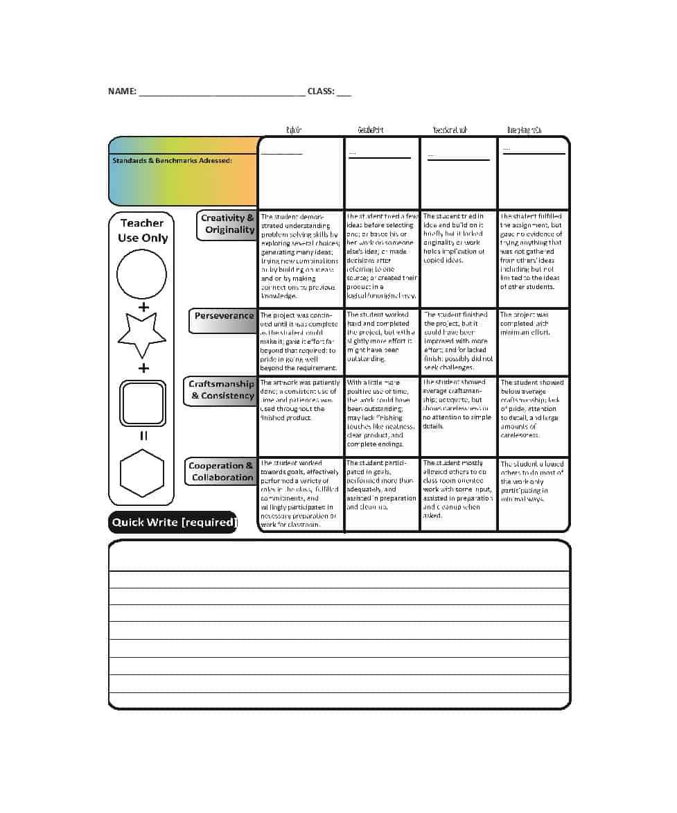 46 Editable Rubric Templates (Word Format) ᐅ Templatelab With Regard To Blank Scheme Of Work Template