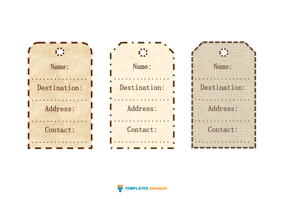 5 Luggage Tag Templates | Templates Assistant Intended For Luggage Tag Template Word