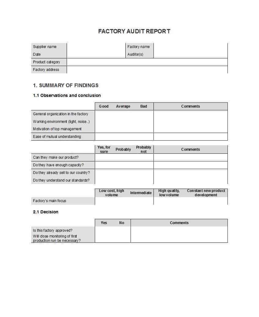 50 Free Audit Report Templates (Internal Audit Reports) ᐅ In Template For Audit Report