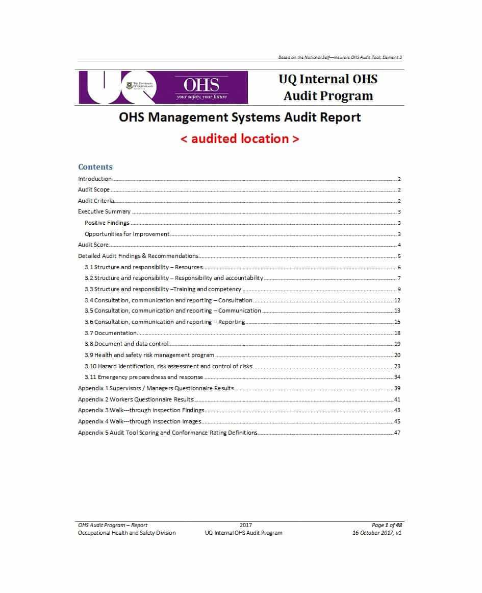 50 Free Audit Report Templates (Internal Audit Reports) ᐅ Regarding Information System Audit Report Template