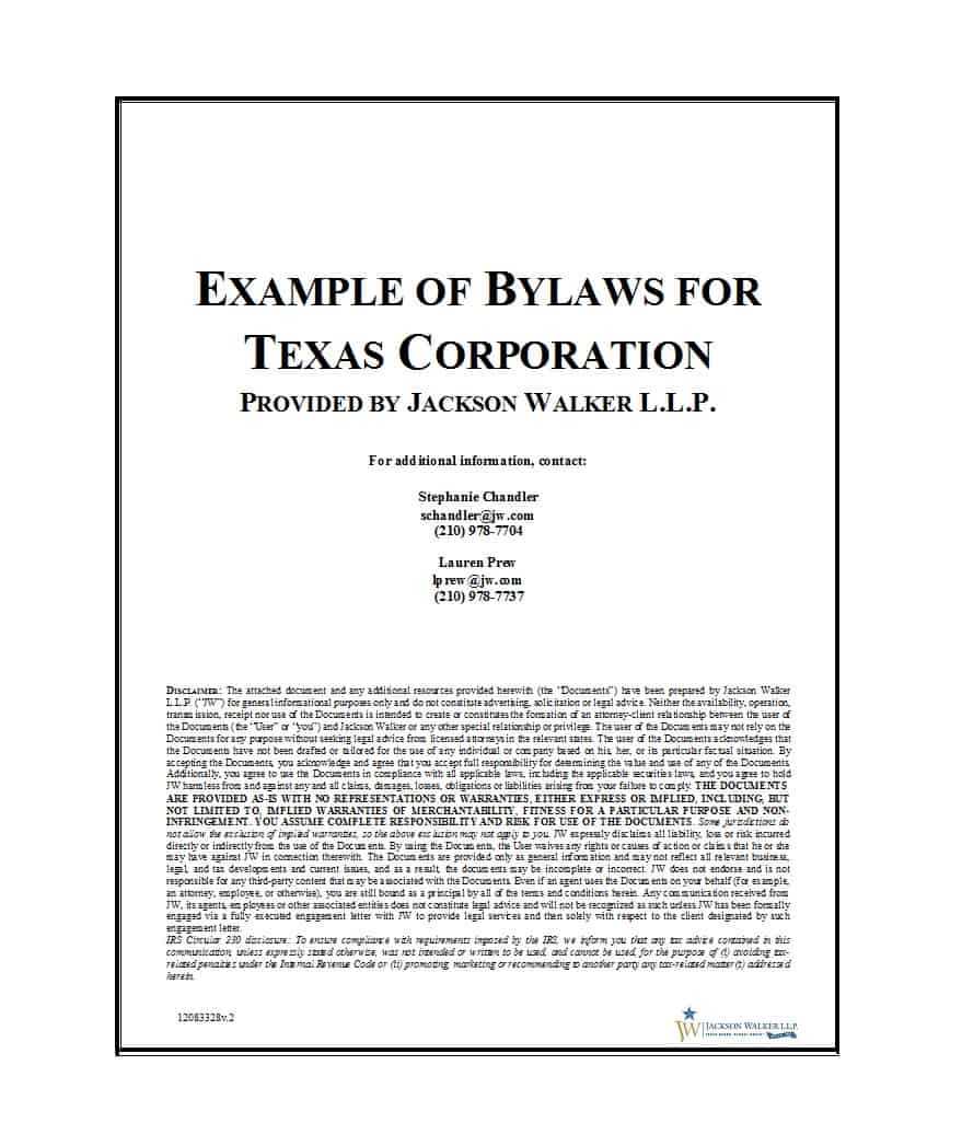 50 Simple Corporate Bylaws Templates & Samples ᐅ Templatelab Within Corporate Bylaws Template Word