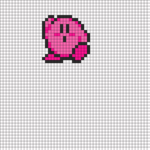 8 Bit Kirby Perler Bead Pattern | Bead Sprites | Characters Intended For Blank Perler Bead Template