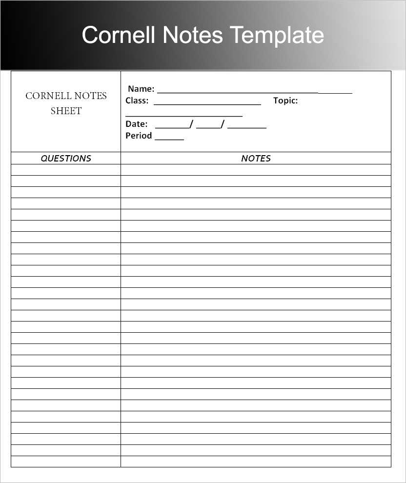 8+ Printable Cornell Notes Templates Free Word, Pdf Format Intended For Cornell Note Template Word