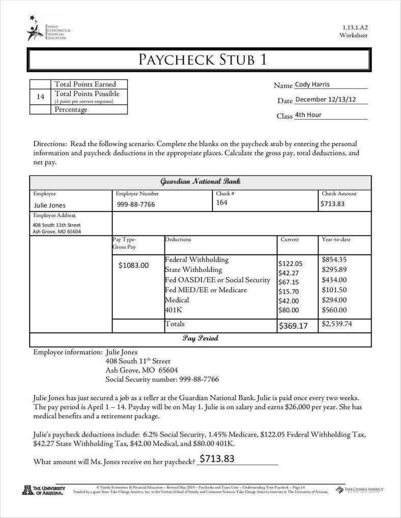 9+ Free Pay Stub Templates Word, Pdf, Excel Format Download Inside Blank Pay Stub Template Word