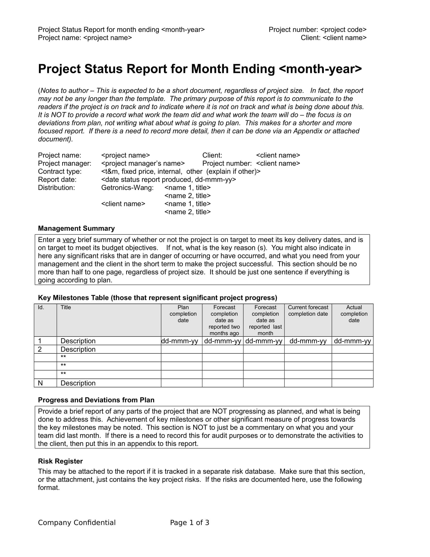 9+ Status Report Examples – Doc, Pdf | Examples With Project Manager Status Report Template