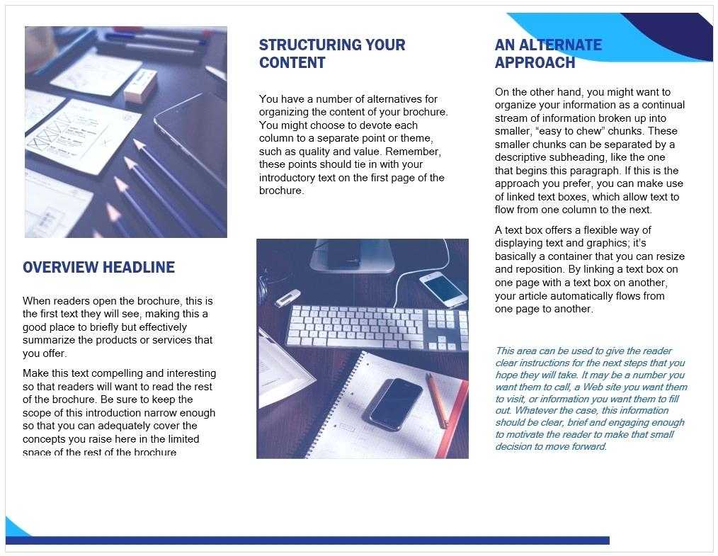 A Free Printable Business Brochure Template Pamphlet Word Inside Microsoft Word Pamphlet Template
