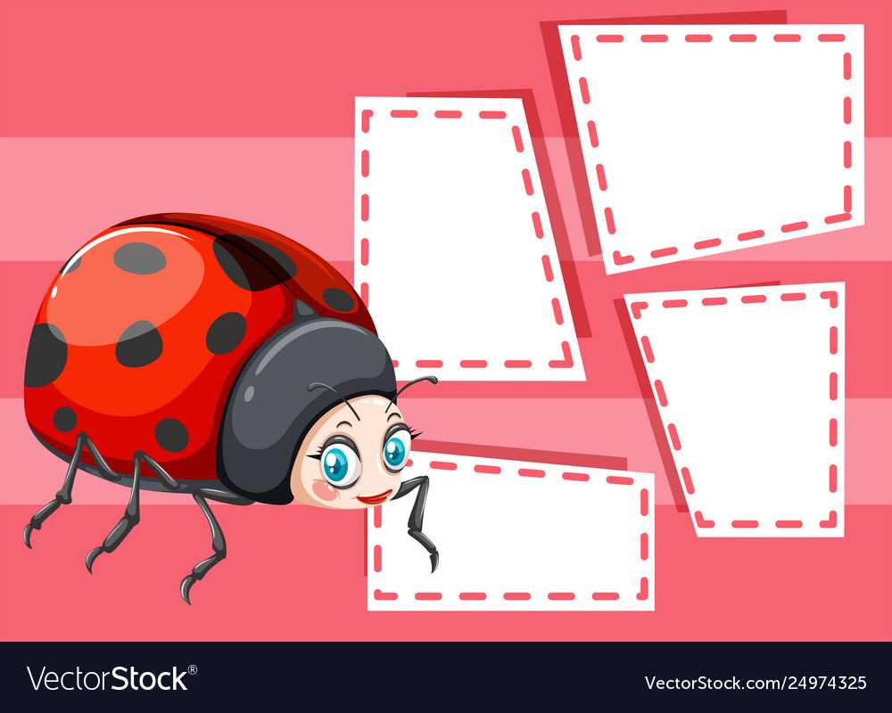 A Ladybug On Note Template In Blank Ladybug Template
