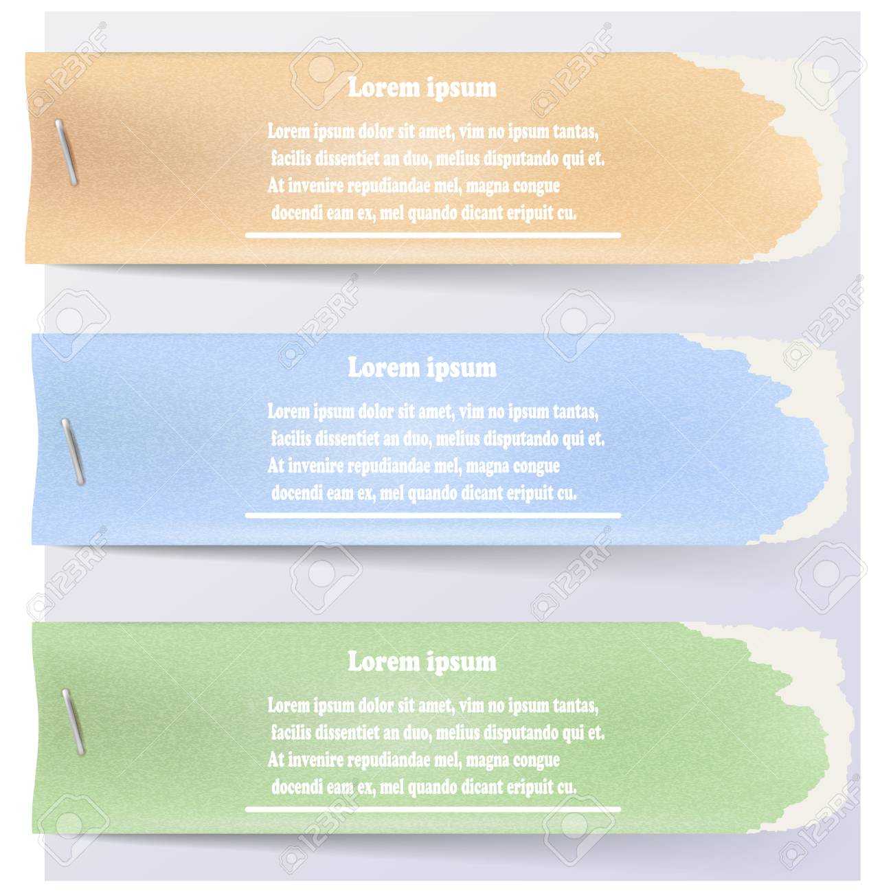 Abstract Color Paper Banners For Infographic Staples. Vector.. Within Staples Banner Template
