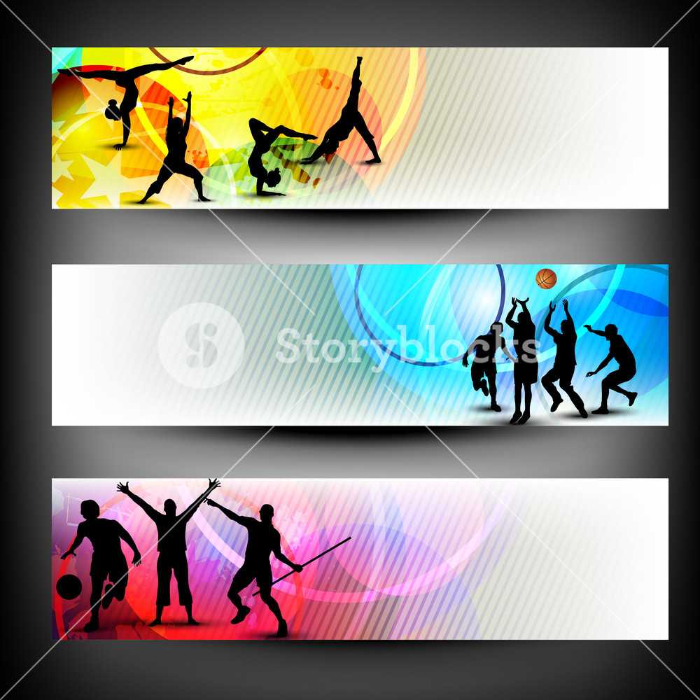 Abstract Colorful Sport Banners Set. Royalty Free Stock Pertaining To Sports Banner Templates
