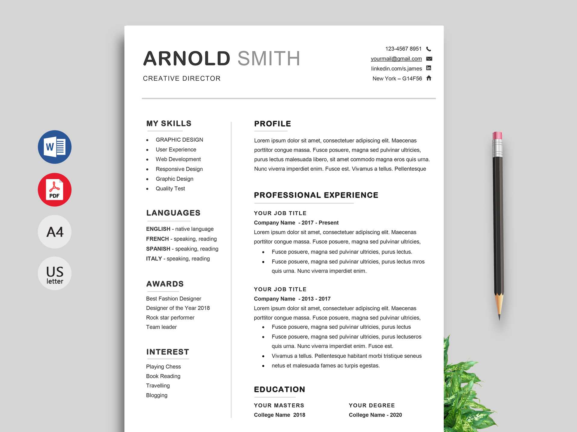 Ace Classic Cv Template Word – Resumekraft For Free Downloadable Resume Templates For Word