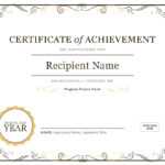 Achievement Award Certificate Template - Dalep.midnightpig.co with Blank Certificate Of Achievement Template