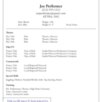 Acting Resume Template – 5 Free Templates In Pdf, Word Intended For Theatrical Resume Template Word