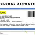 Airline E Ticket Stock Illustration. Illustration Of Travel Inside Plane Ticket Template Word