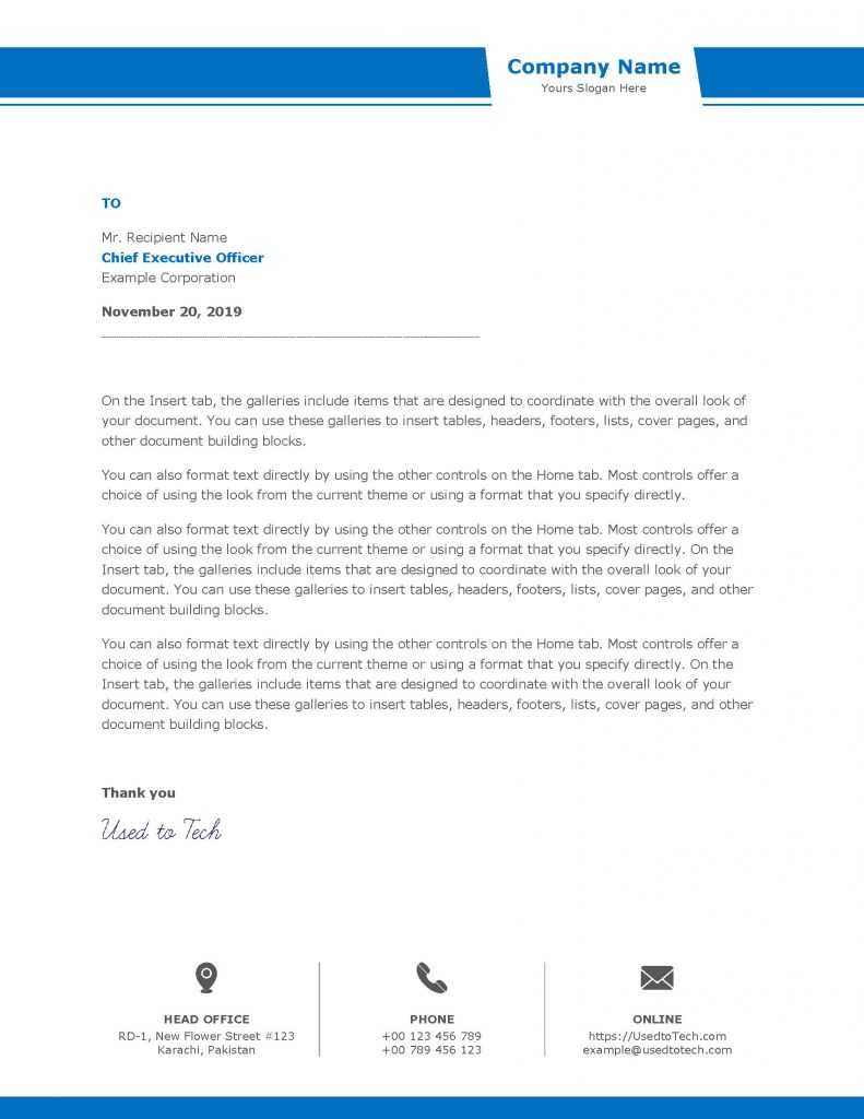 Amazing Looking Company Letterhead Template In Word – Used Pertaining To Free Letterhead Templates For Microsoft Word
