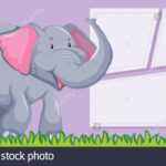 An Elephant On Blank Template Illustration Stock Vector Art In Blank Elephant Template