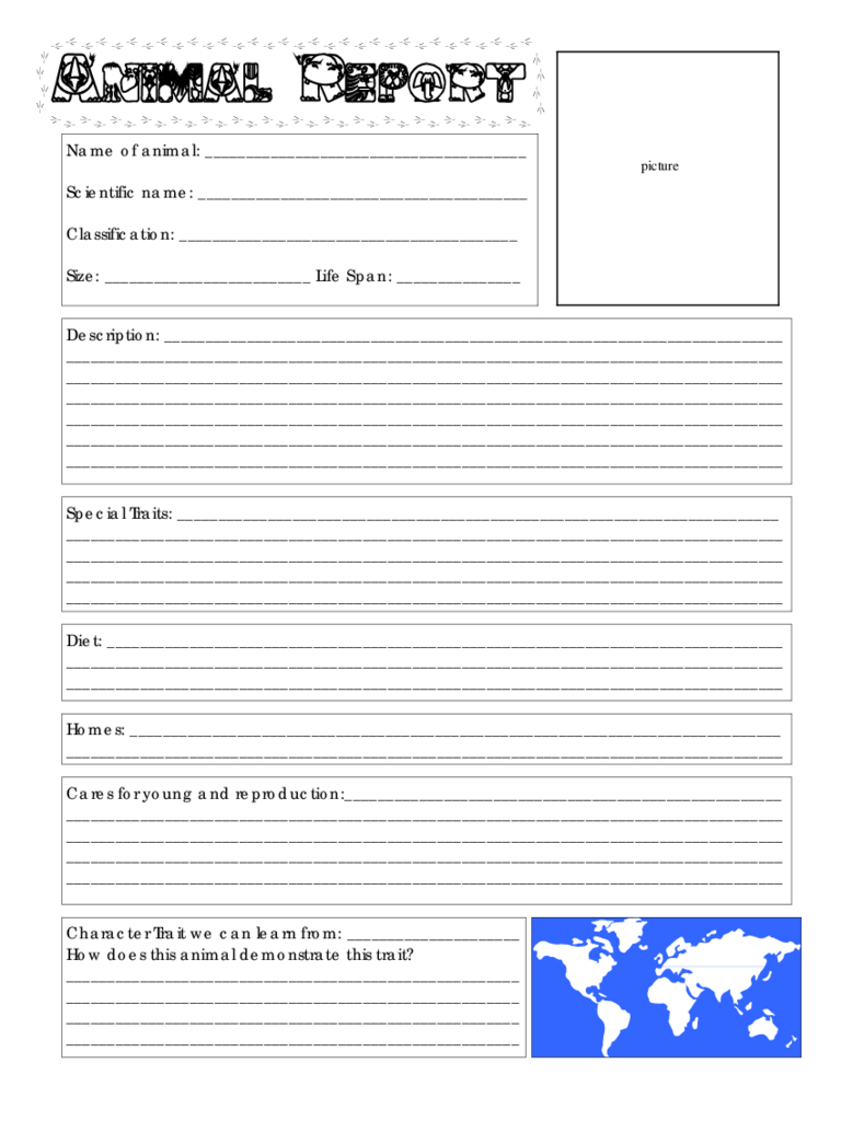 Animal Report Template – 5 Free Templates In Pdf, Word Intended For Animal Report Template
